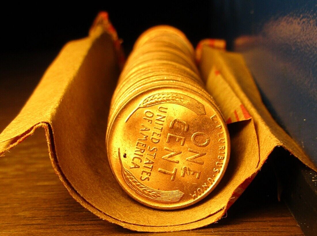 1909 VDB Capped Wheat Penny Roll with Uncirculated Ends