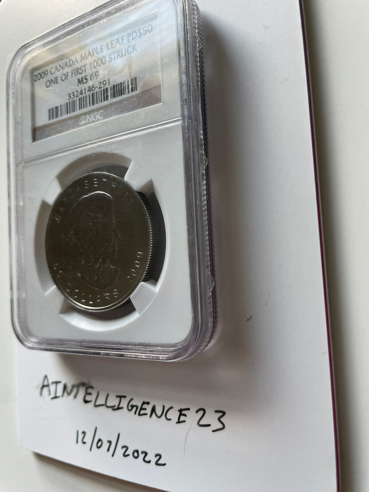 2009 1 Oz Canadian Maple Palladium - MS-69