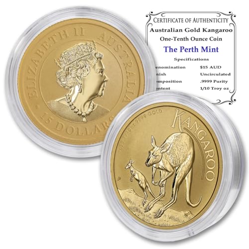 2022 Australian Gold Kangaroo Coin 1/10 oz Capsuled Authenticity