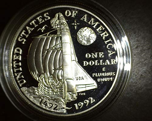 1992 P Columbus Quincentenary Commemorative Silver Dollar PROOF