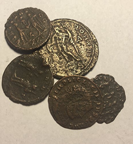 5 Ancient Roman Coins in Velvet Gift Bag