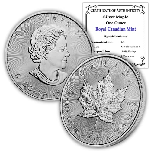 1 oz Canadian Silver Maple Leaf Coin - BU