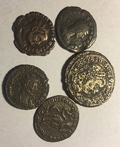 5 Ancient Roman Coins in Velvet Gift Bag