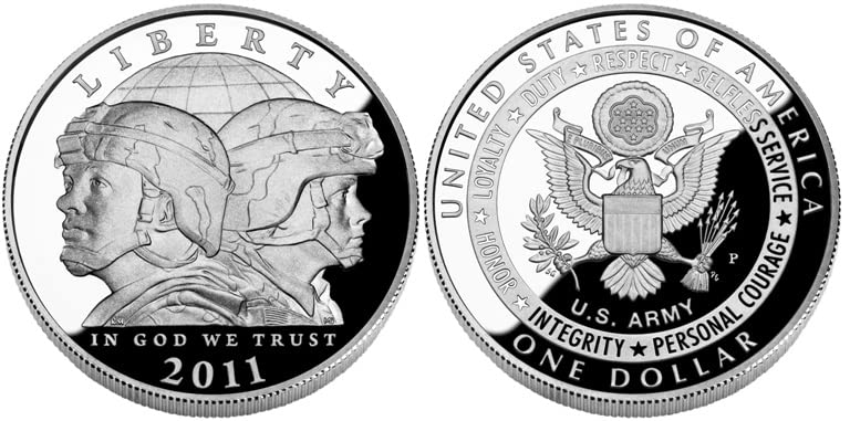 2011 P Silver US Army Dollar Proof commemorative