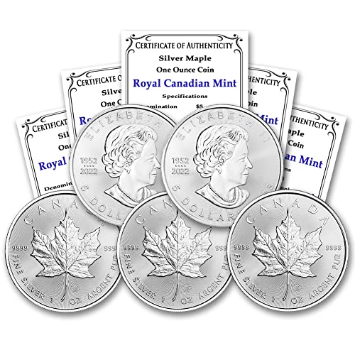 2023 (5) 1 oz Canadian Maple Leaf Silver Coins