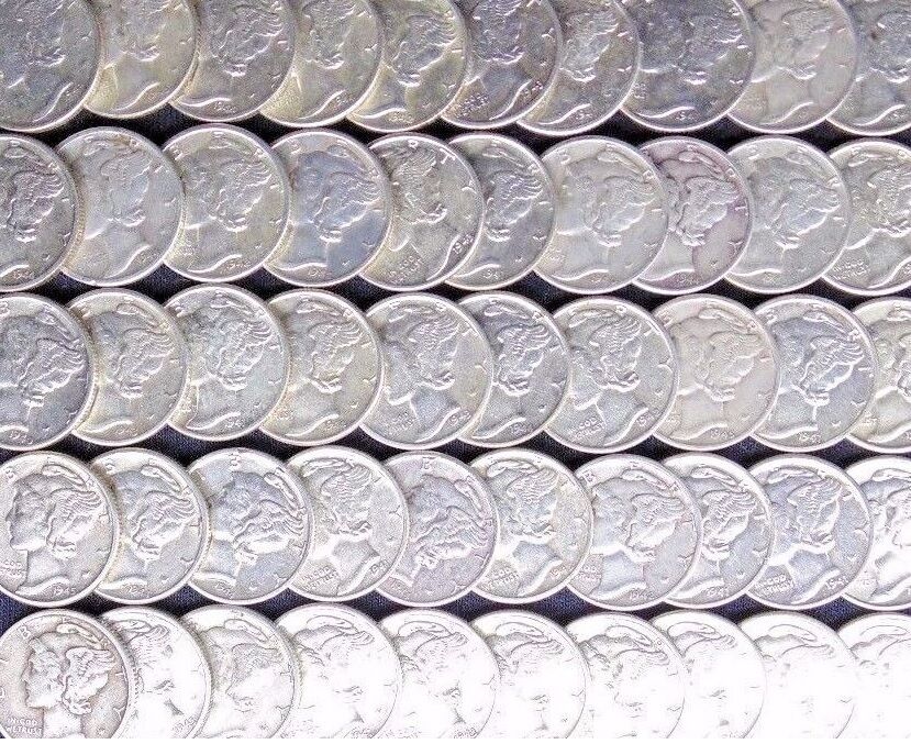 90% Silver Mercury Dime VF-AU 1916-1945 Single Coin
