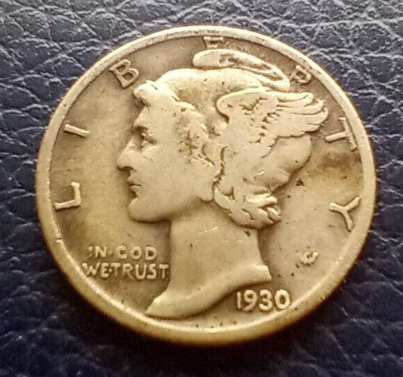 1930 P Mercury Dime - 90% Silver 10 Cent