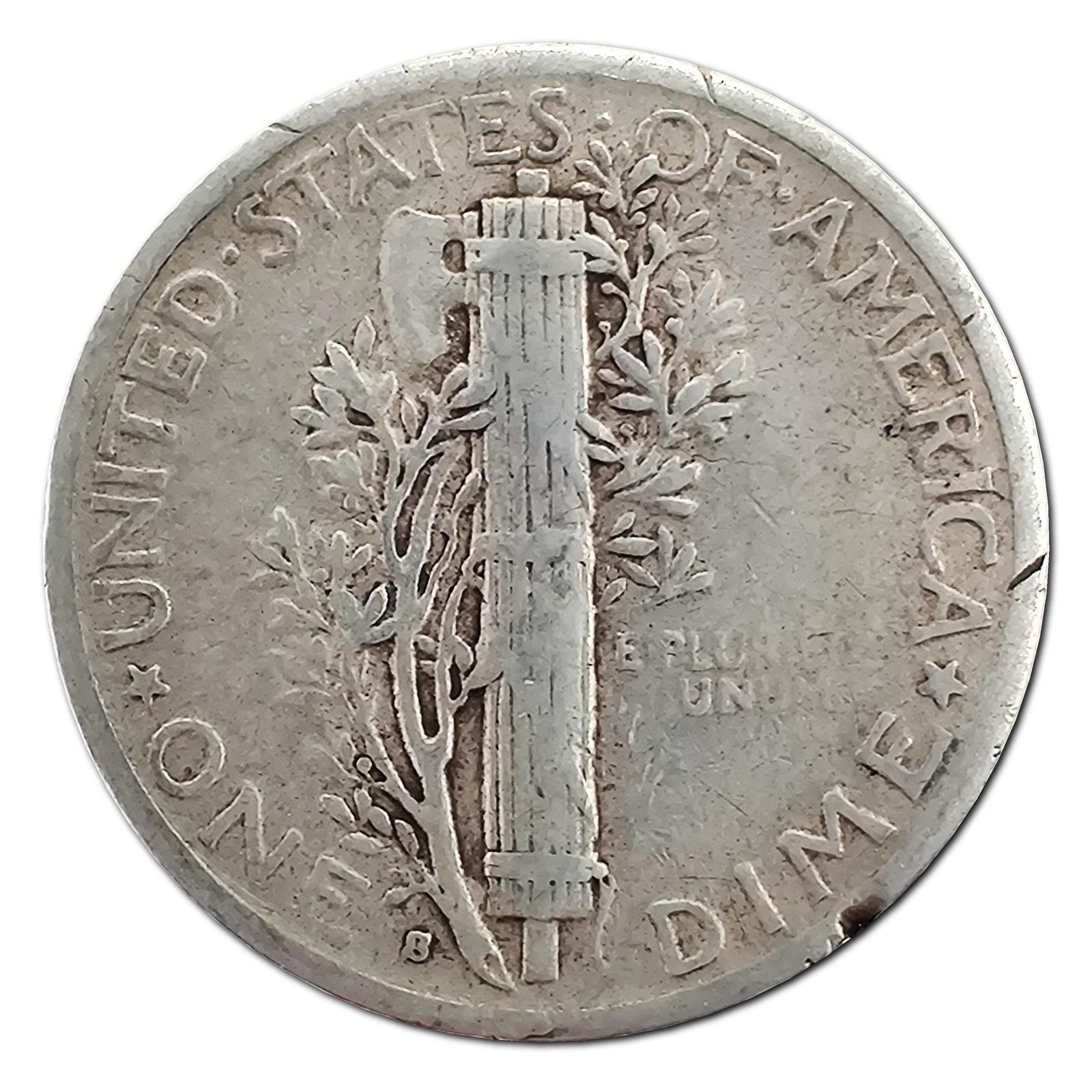 1945-S Micro S F Fine 90% Silver Mercury Dime