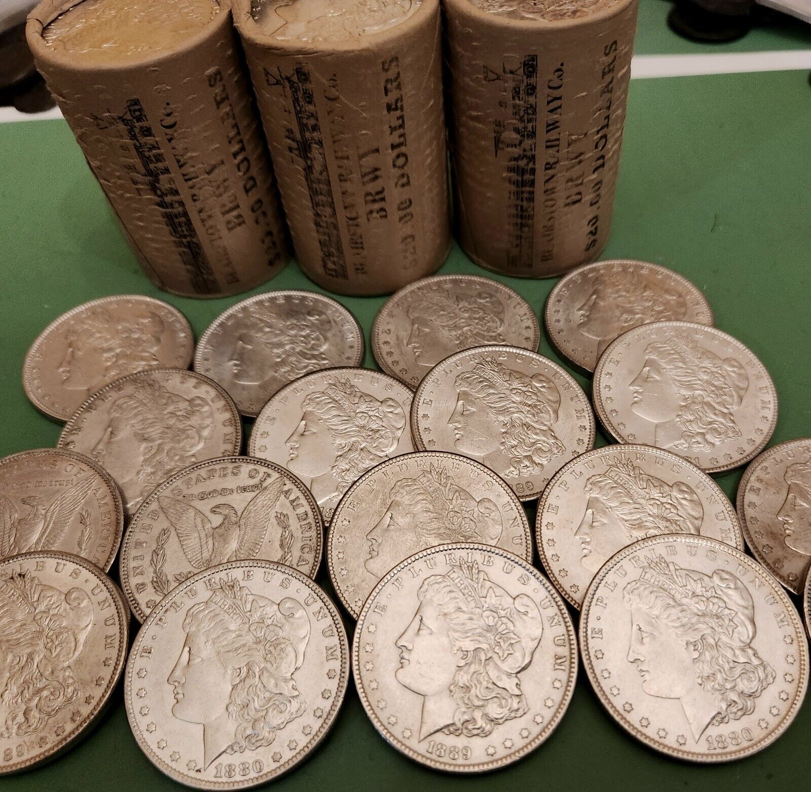 Morgan Silver Dollar from Blairstown Railway Sealed Rolls