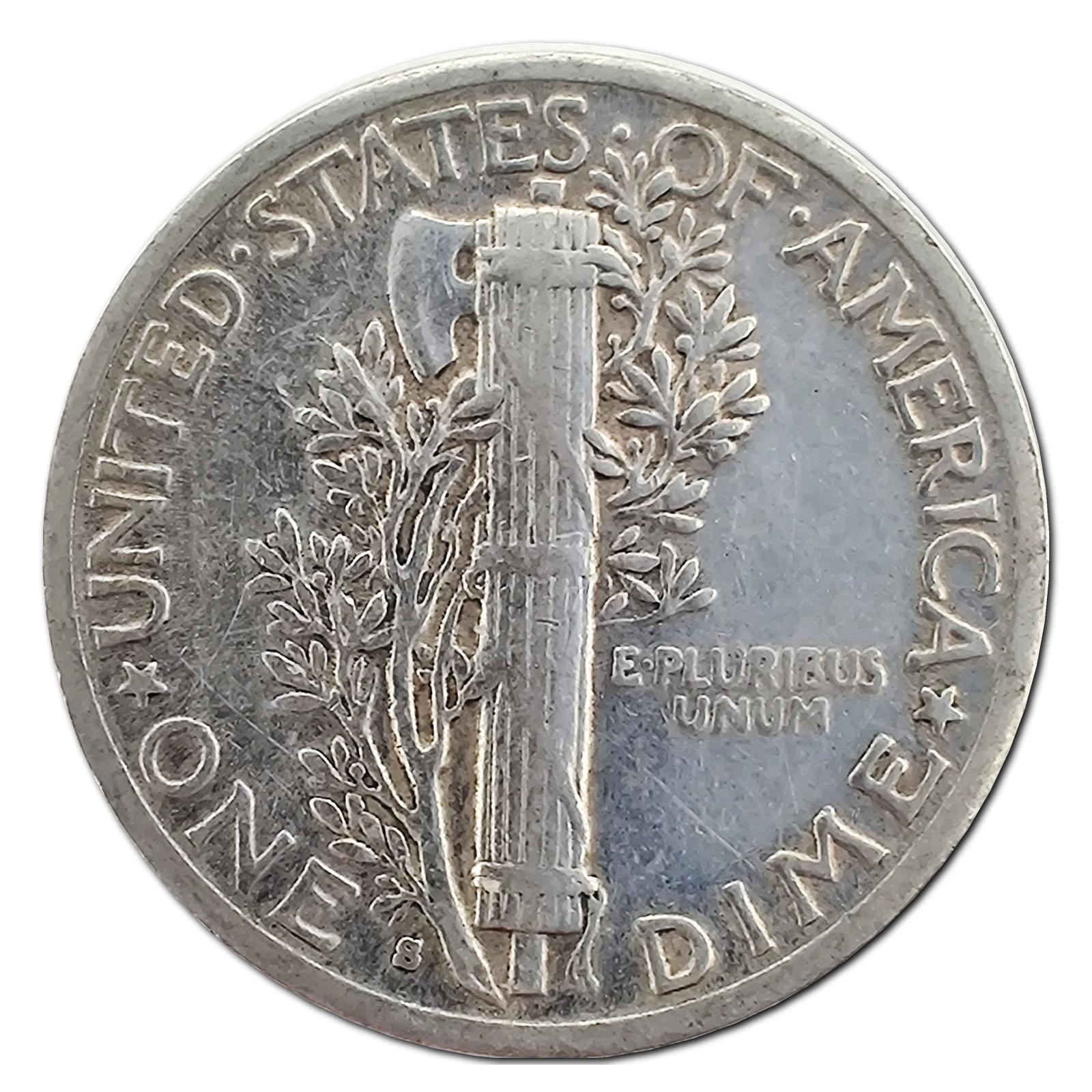 1945-S Micro S F Fine 90% Silver Mercury Dime