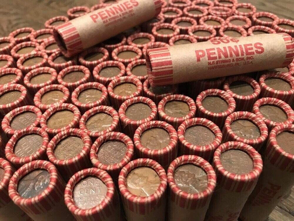 Vintage US Silver Dime & Wheat Penny Roll