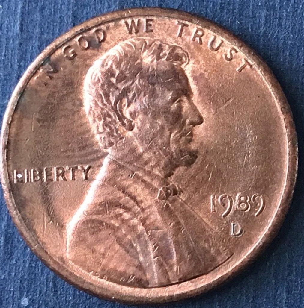 1989 D Lincoln Memorial Cent Double Die Coin