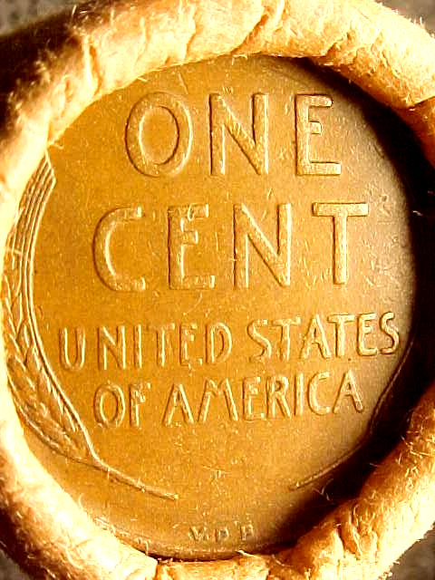 1909 VDB UNC Lincoln Wheat Penny Roll OBW