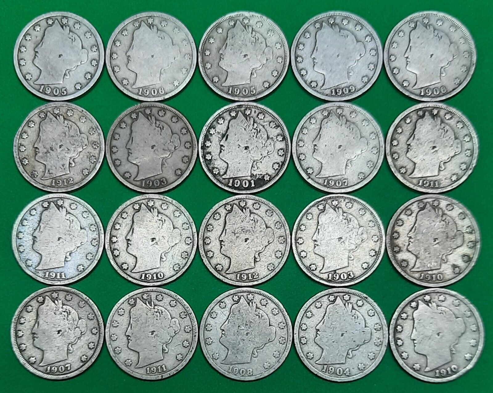 20 Liberty V Nickels Half Roll in Stock!
