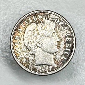 1907-S Barber Silver Dime 10C - Rare Find!