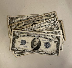 1934 $10 Blue Seal Silver Certificate Note