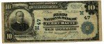 1902 $10 Terre Haute National Currency Blue Seal