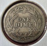 1908-D Barber Dime 90% Silver Coin