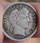 1898 Barber Dime 90% Silver Coin