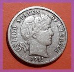 1911-S Barber Dime with Video Guide