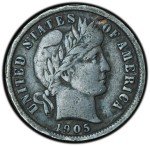 1905 Barber Dime - Full Liberty Design
