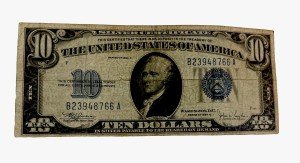 1934 Ten Dollar Silver Certificate Blue Seal Note