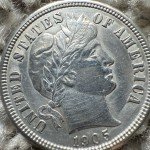 1905-S 90% Silver Almost Uncirculated Barber Dime
