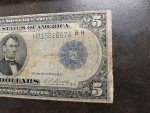 1914 Five Dollar Blue Seal Federal Reserve Note