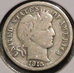 1915 Barber Silver Dime Coin