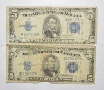 1934 $5 Blue Seal Silver Certificate Lot 2