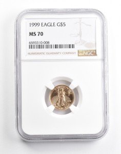 1999 $5 1/10 oz Gold American Eagle MS70