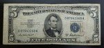 1953 Blue Seal $5 Silver Certificate Bill