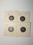 Set of 8 Vintage 1892-1899 Barber Dimes