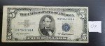 1953 Blue Seal $5 Silver Certificate Bill