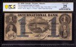 1858 $1 International Bank of Canada Note