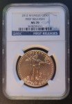 2012-W $50 Gold Eagle 1 oz NGC MS 70
