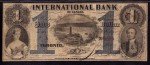 1858 $1 International Bank of Canada Note
