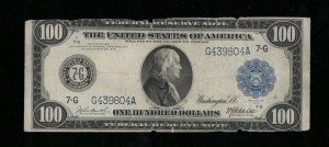 1914 $100 Chicago Federal Reserve Note Blue Seal