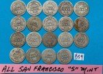19 Barber Silver Dimes - San Francisco Mint