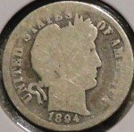 1894 Barber Silver Dime - Rare Find!
