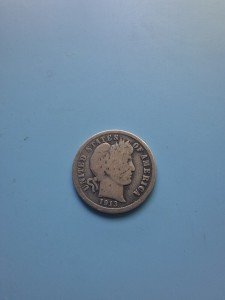 1913 Barber Dime Silver Coin with Details