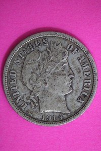 1914 D Barber Liberty Dime - Scarce Silver Coin