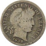 1908 Barber Dime AG Silver 10c Coin