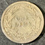 1892 O Barber Dime Silver Coin 10c