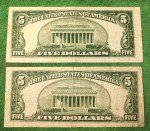 1953 $5 Blue Seal Silver Certificate Bills (2)