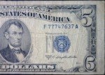 1953 Blue Seal $5 Shift Error Silver Certificate