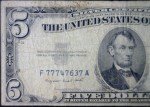 1953 Blue Seal $5 Shift Error Silver Certificate