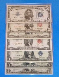 Vintage US Currency Lot with Silver Certificates