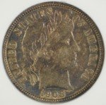 1908-S Barber Silver Dime ANACS AU58
