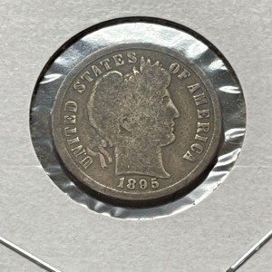 1895-S Silver Barber Dime 10 Cent Coin